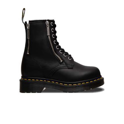 black doc martens with zipper