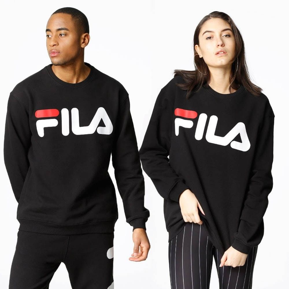 Fila Unisex Classic Logo Crewneck d emperis 680431 002 Juoda Pilka SIL